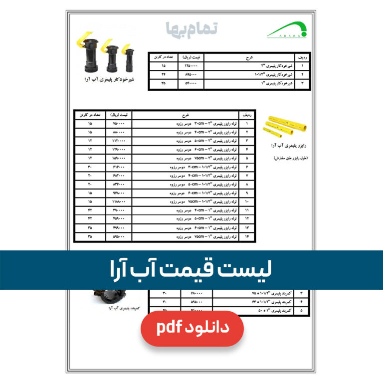 لیست قیمت آب آرا