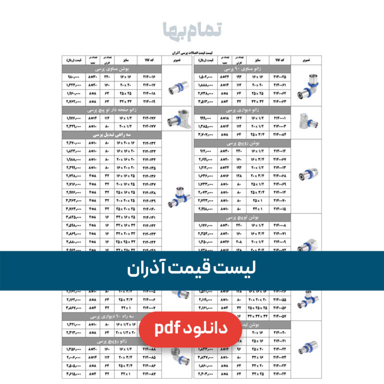 لیست قیمت آذران